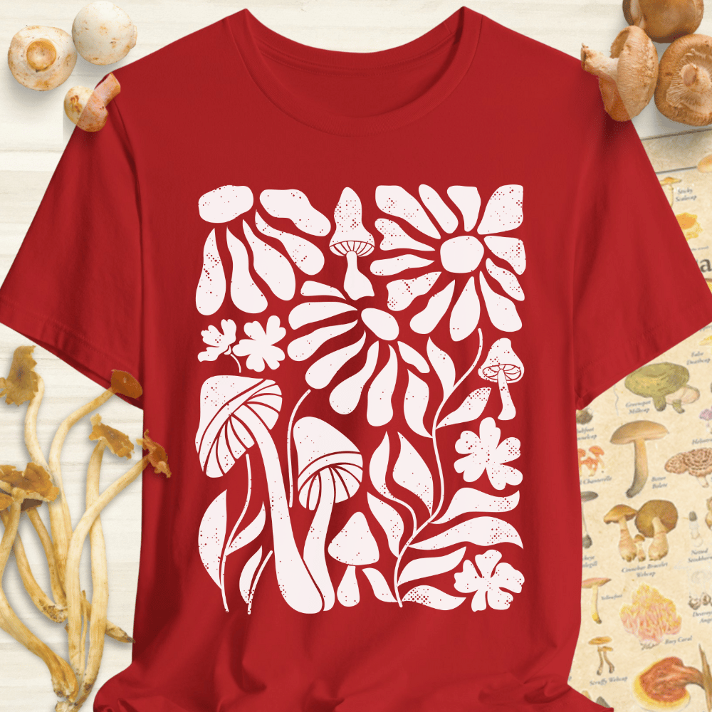 Flowers N shrooms Tee Red