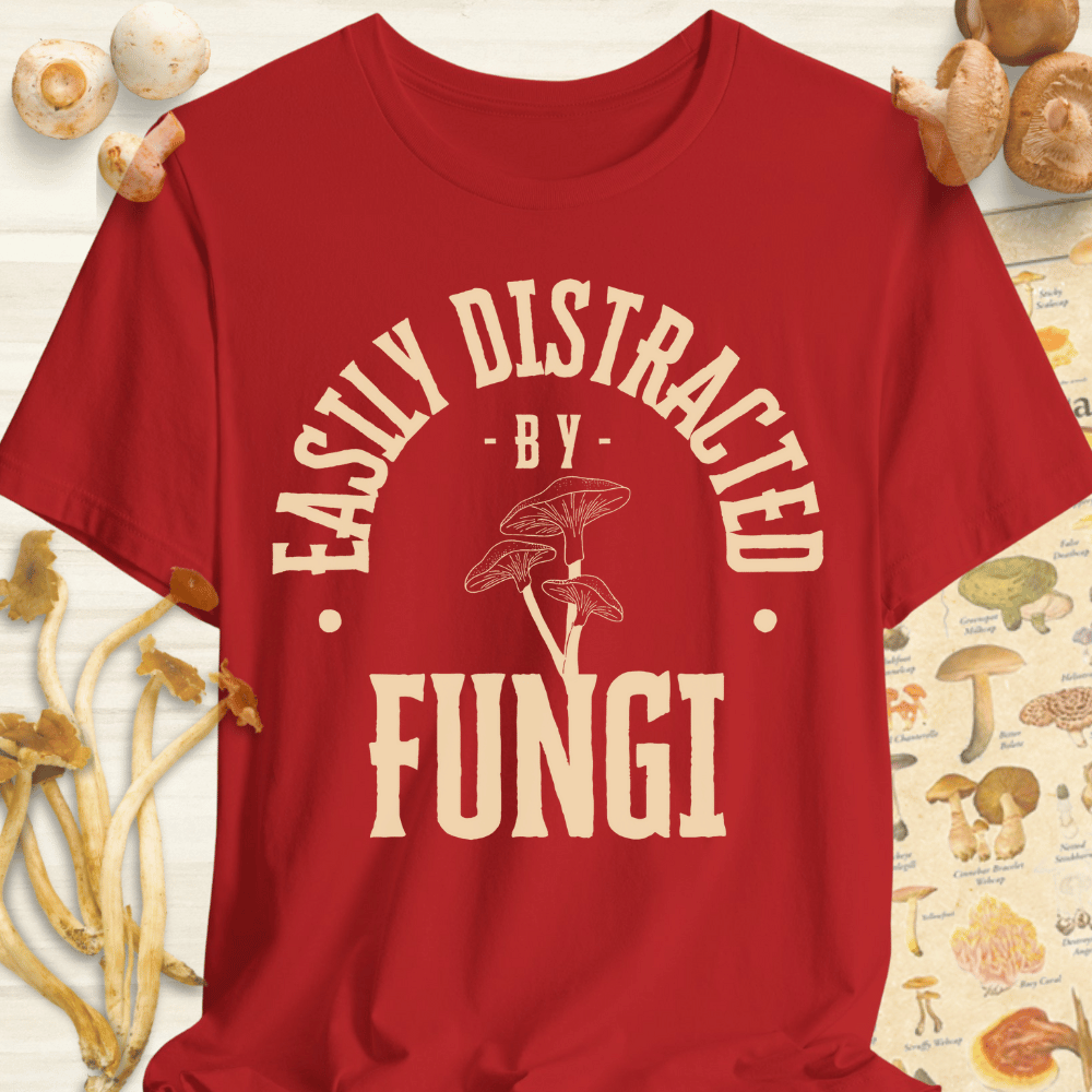 Easily Distracted by Fungi Tee Red