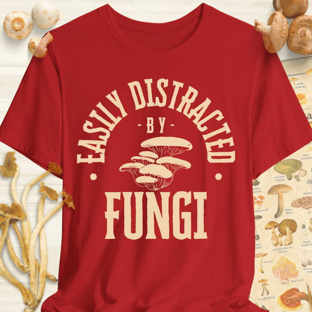 Easily Distracted by Fungi 2 Tee Red