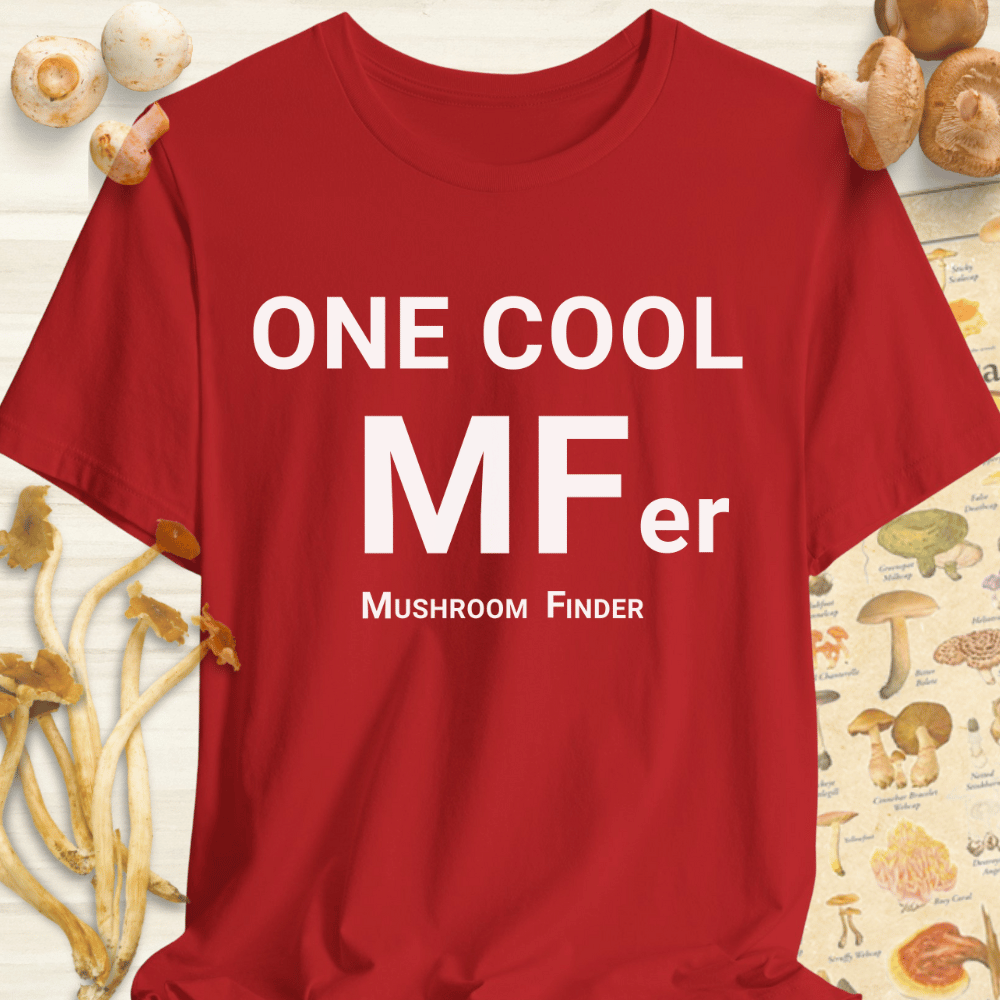 One Cool Mushroom Finder Tee Red