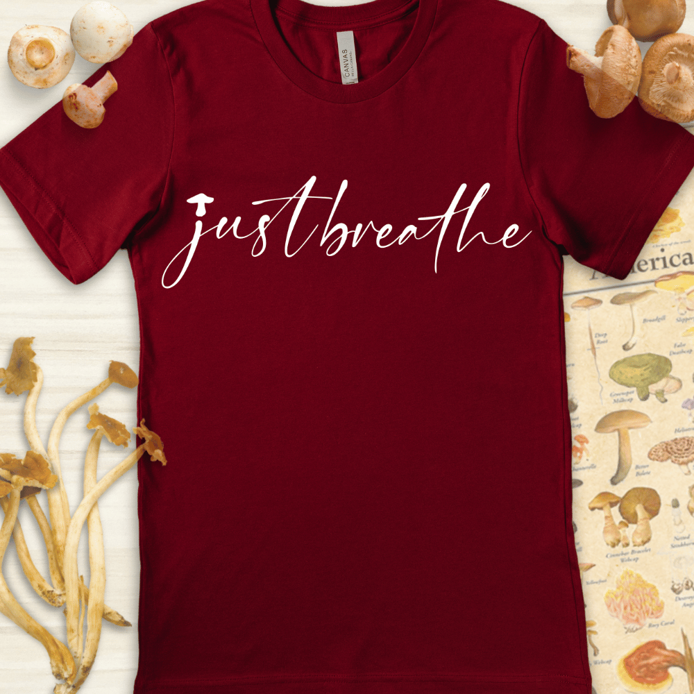 Just Breathe Fungi Tee Red