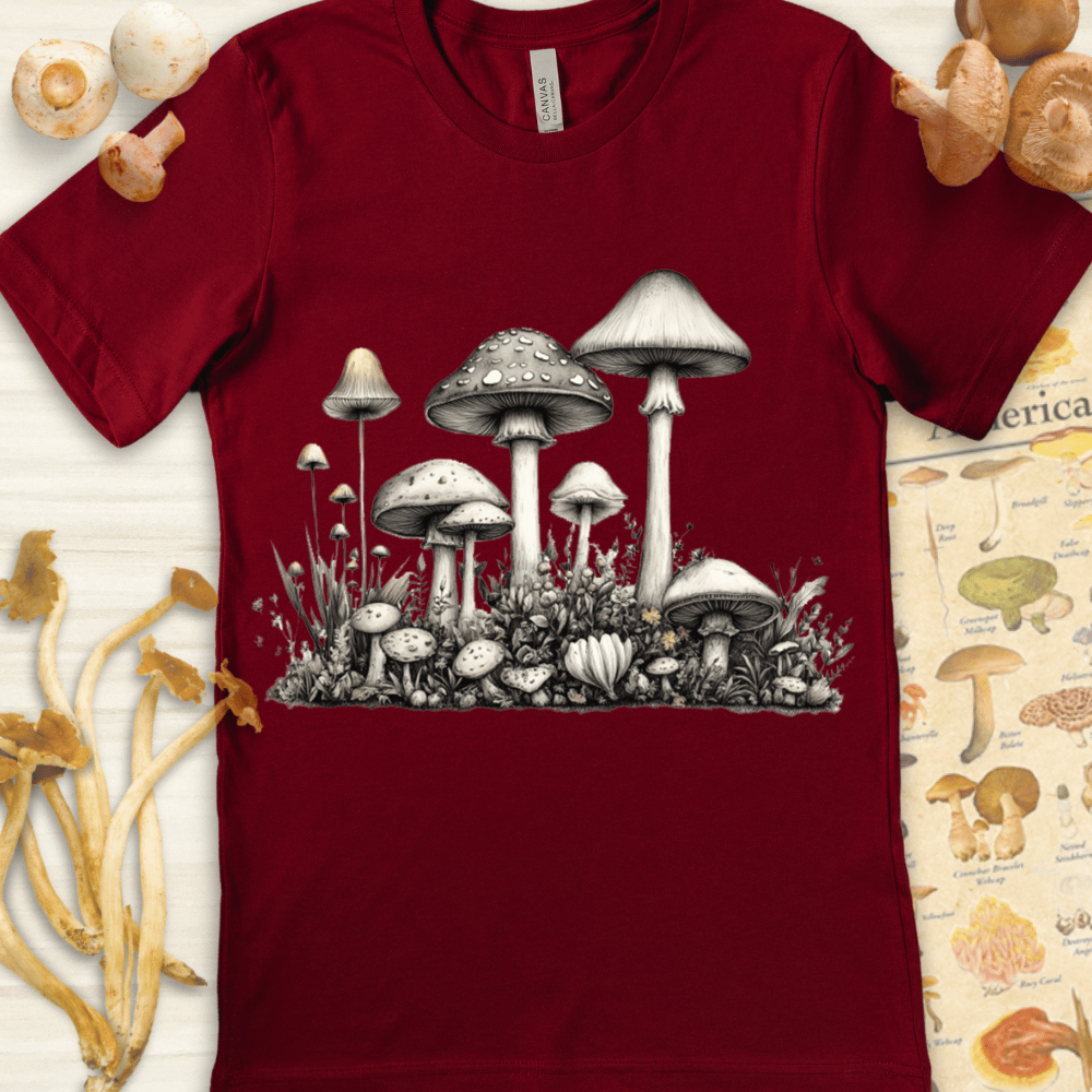 White Fungal Bloom Tee Red