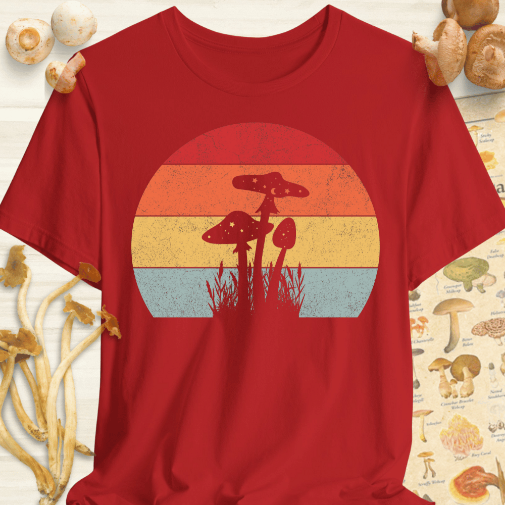 Sunset Mushroom Tee Red