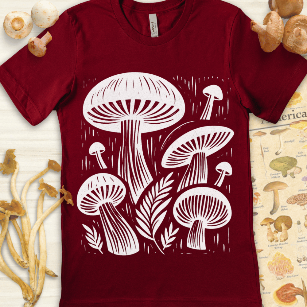Mushrooms & Ferns Tee Red
