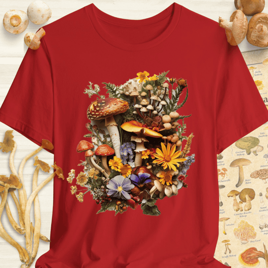 Mushroom Flower Tee Red