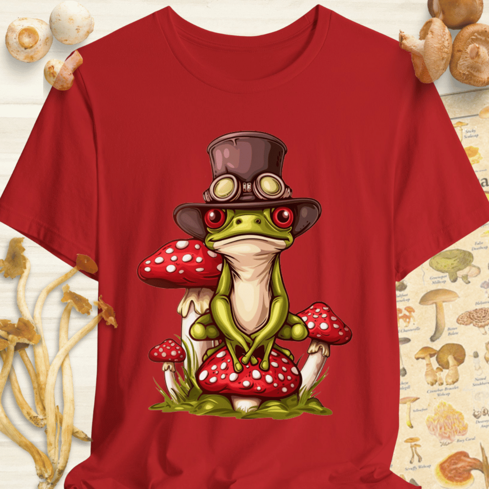 Steam Punk Frog Tee Red