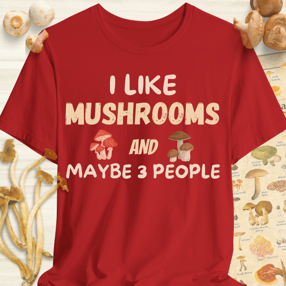shrooms & 3 People Tee Red