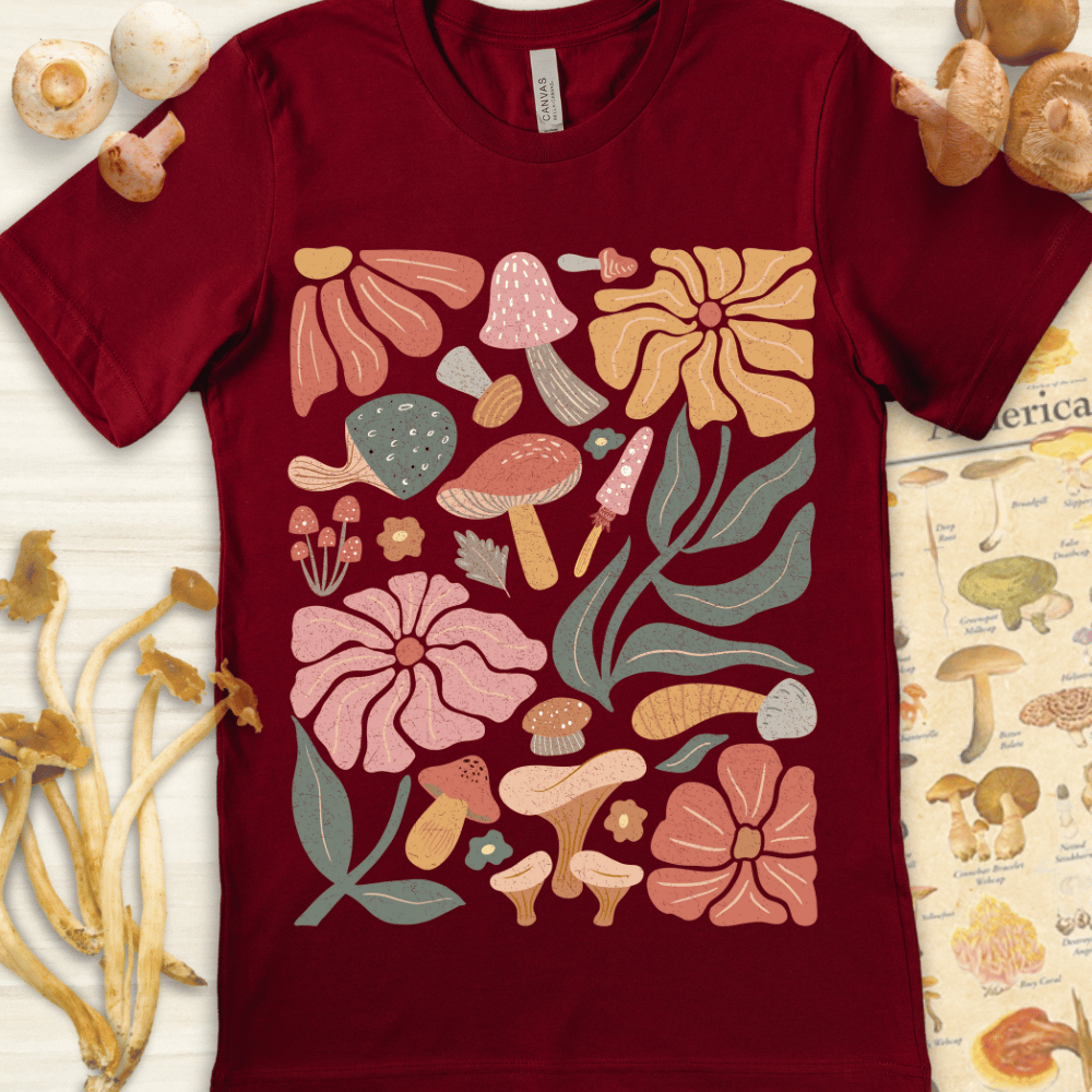Boho Fungi N Fauna Tee Red