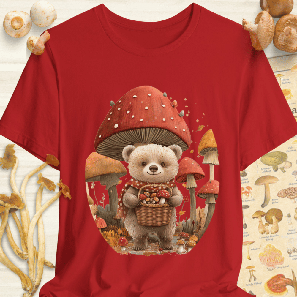 Fall Foraging Bear Tee Red