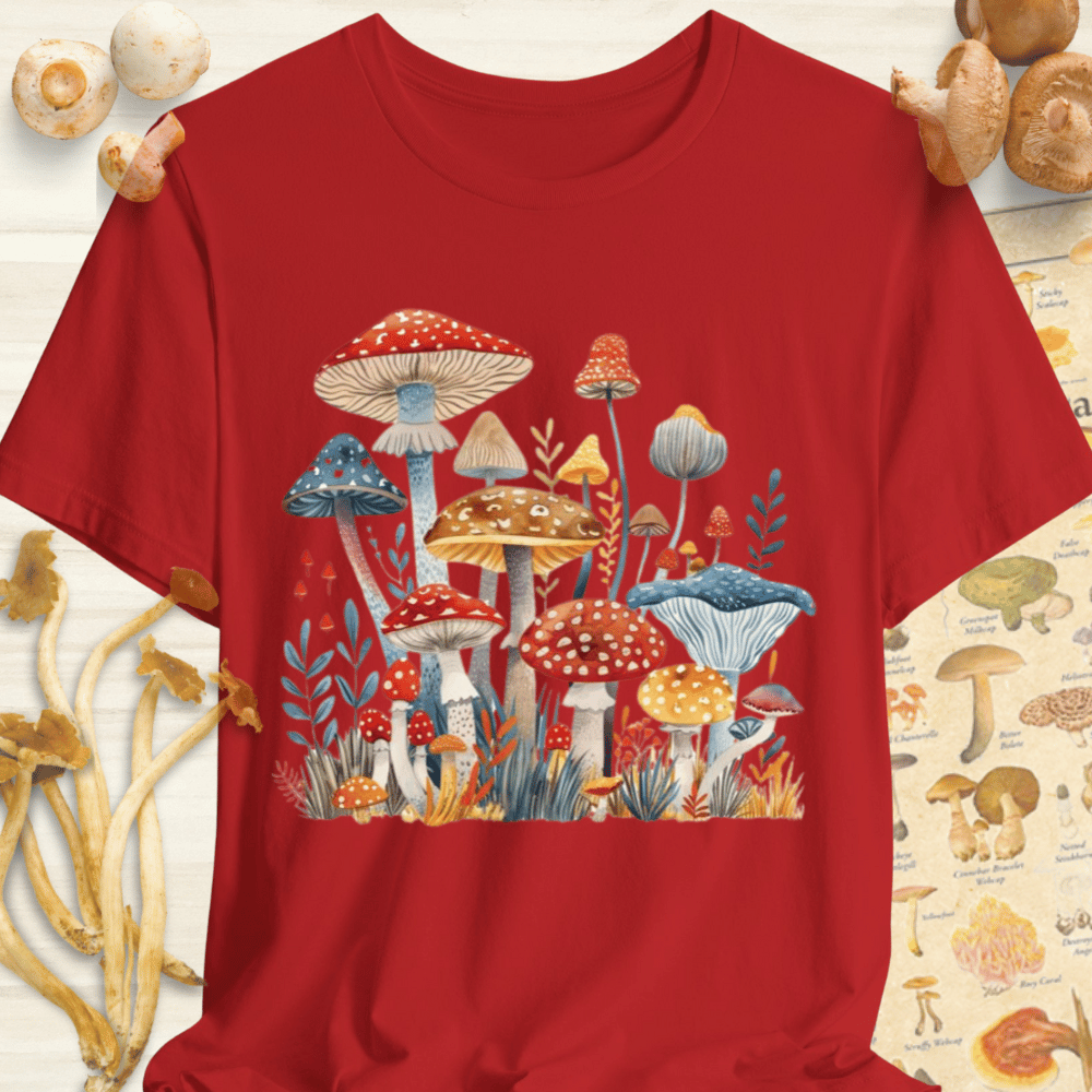 Mushroom Flora Tee Red