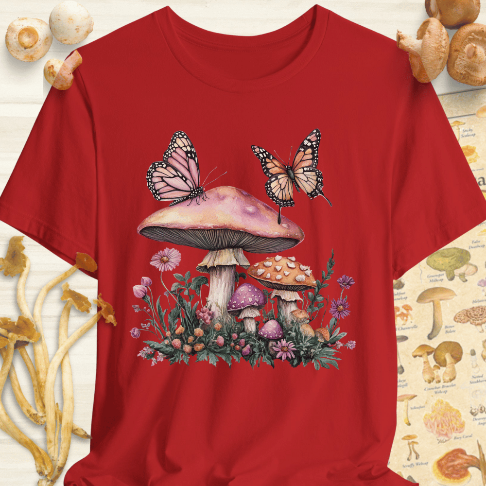 Butterfly Mushroom Tee Red