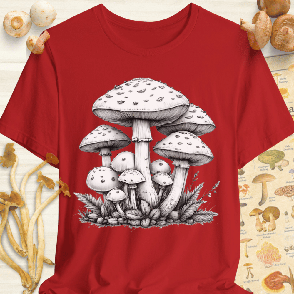 White Mushroom Tee Red
