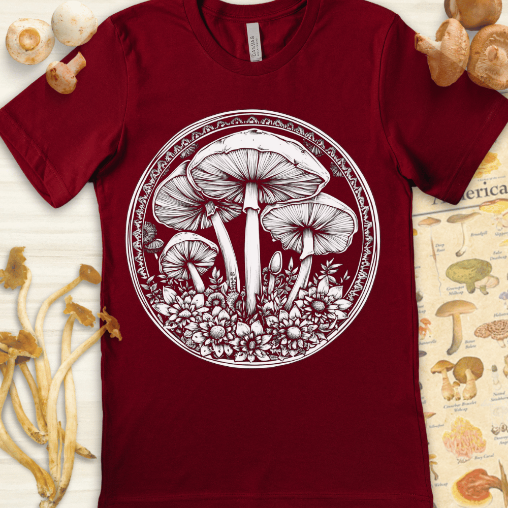 Mushroom n Flower Tee Red
