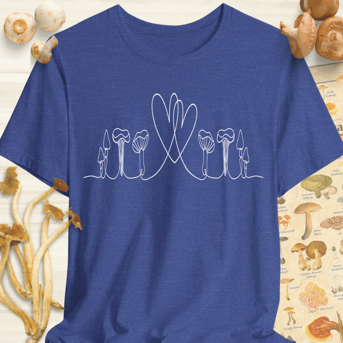 Fungal Line Art Love Tee Blue