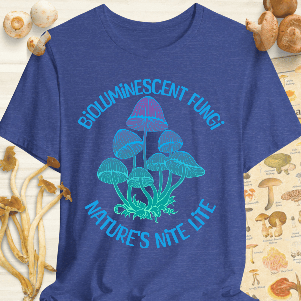 Bioluminescent Fungi Tee Blue
