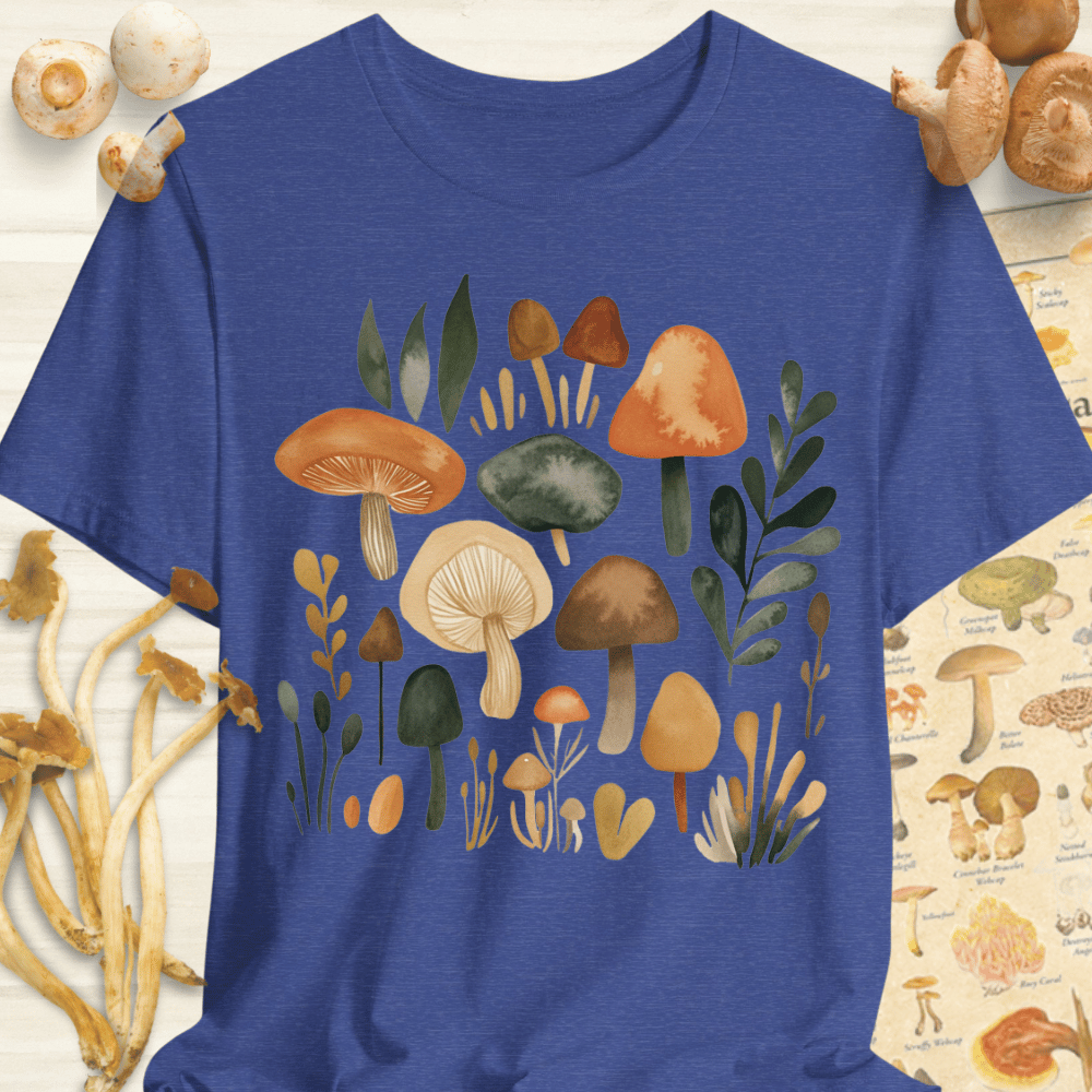 Watercolor Fungi Tee Blue
