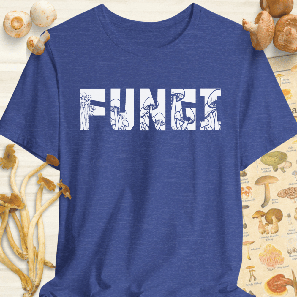 Fungi Script In Fungi Tee Blue