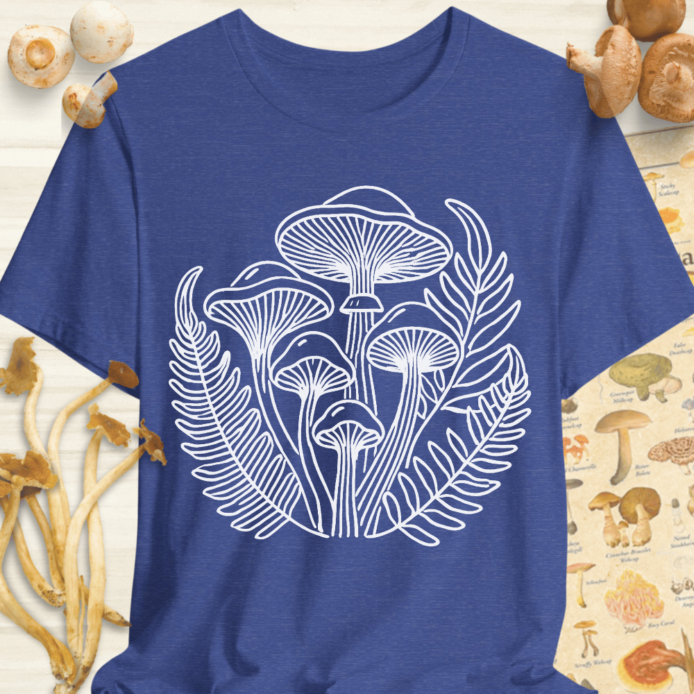 Fungi & Ferns Line Art Tee Blue