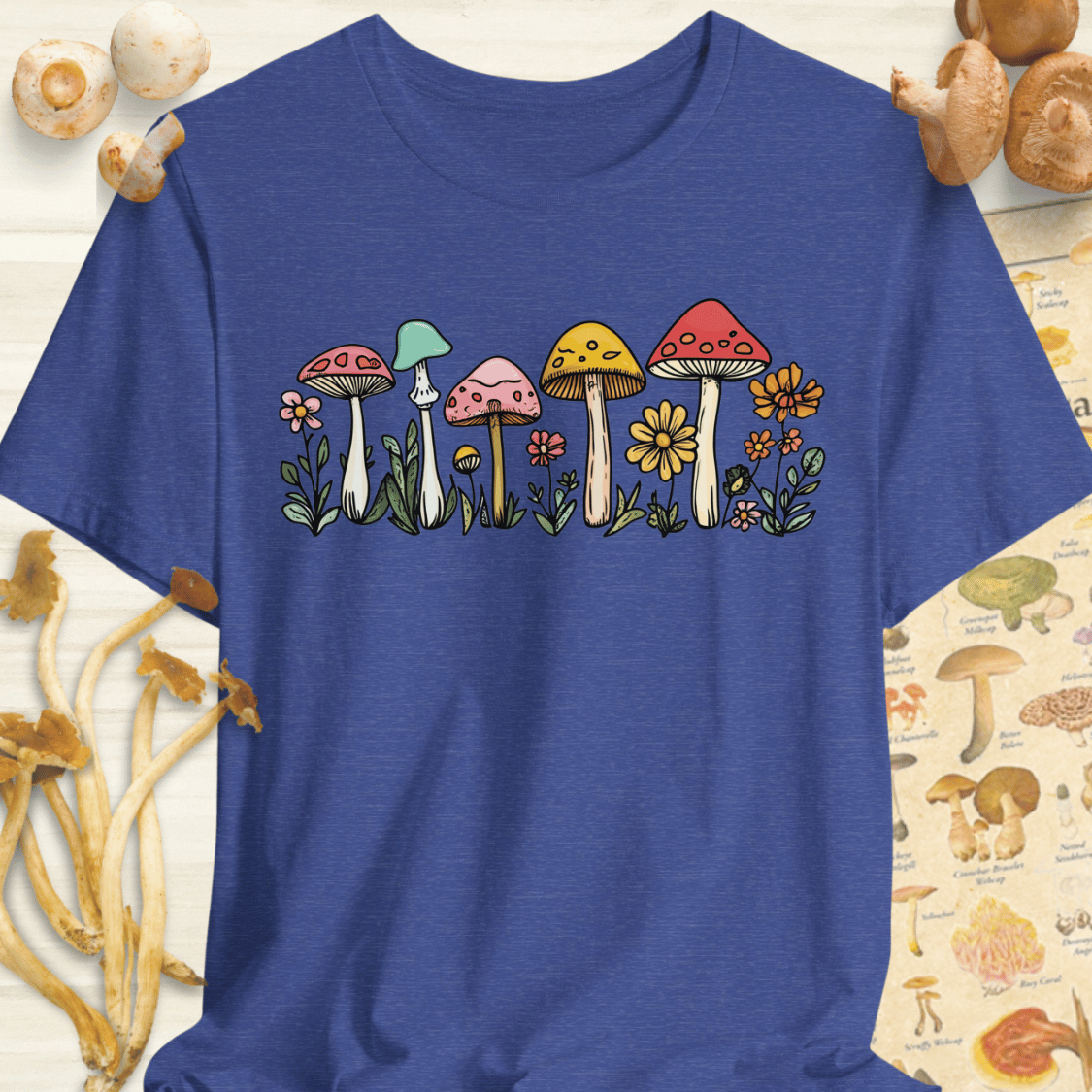 Fungi Summer Flowers Tee Blue