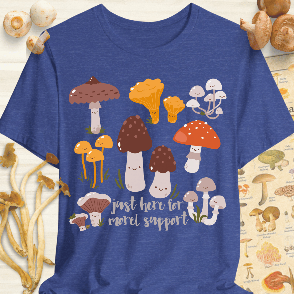 Just Here For Morel Support Tee Blue