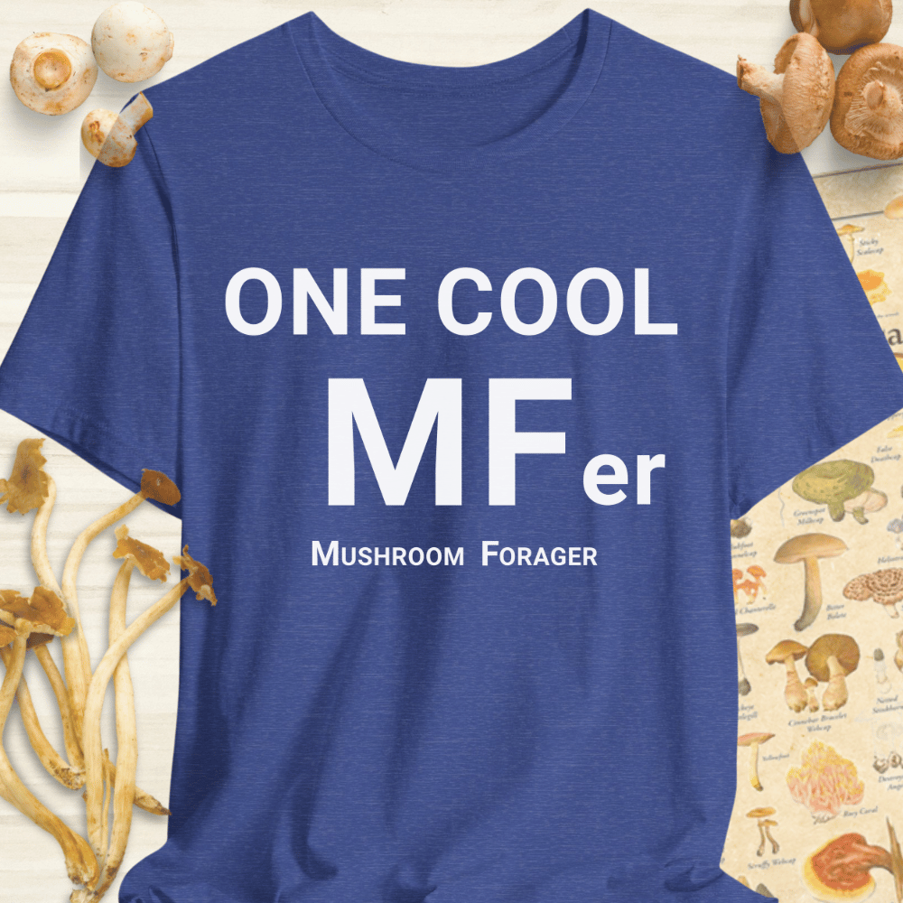 One Cool Mushroom Forager Tee Blue