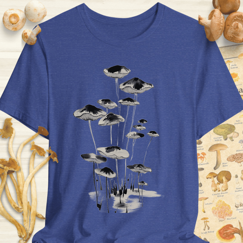 Sumi-E Mushroom Tee Blue