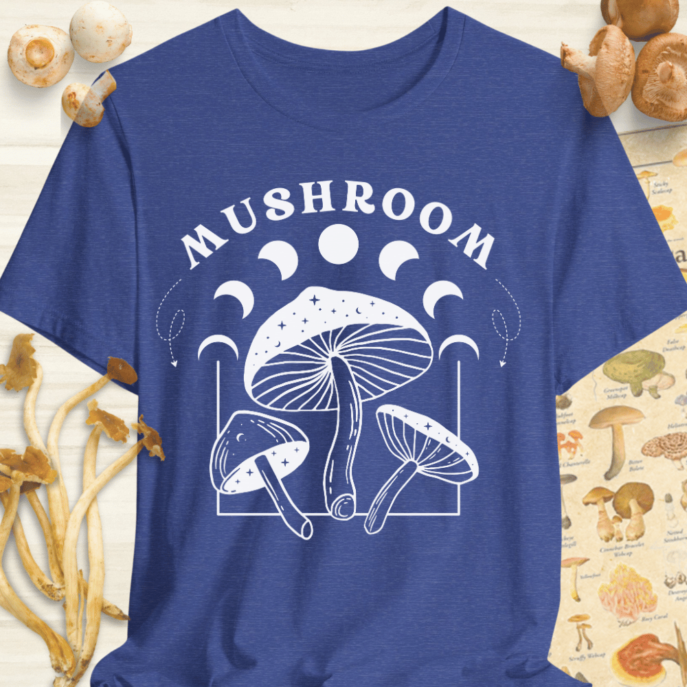 Mushroom Moon Cycle Tee Blue