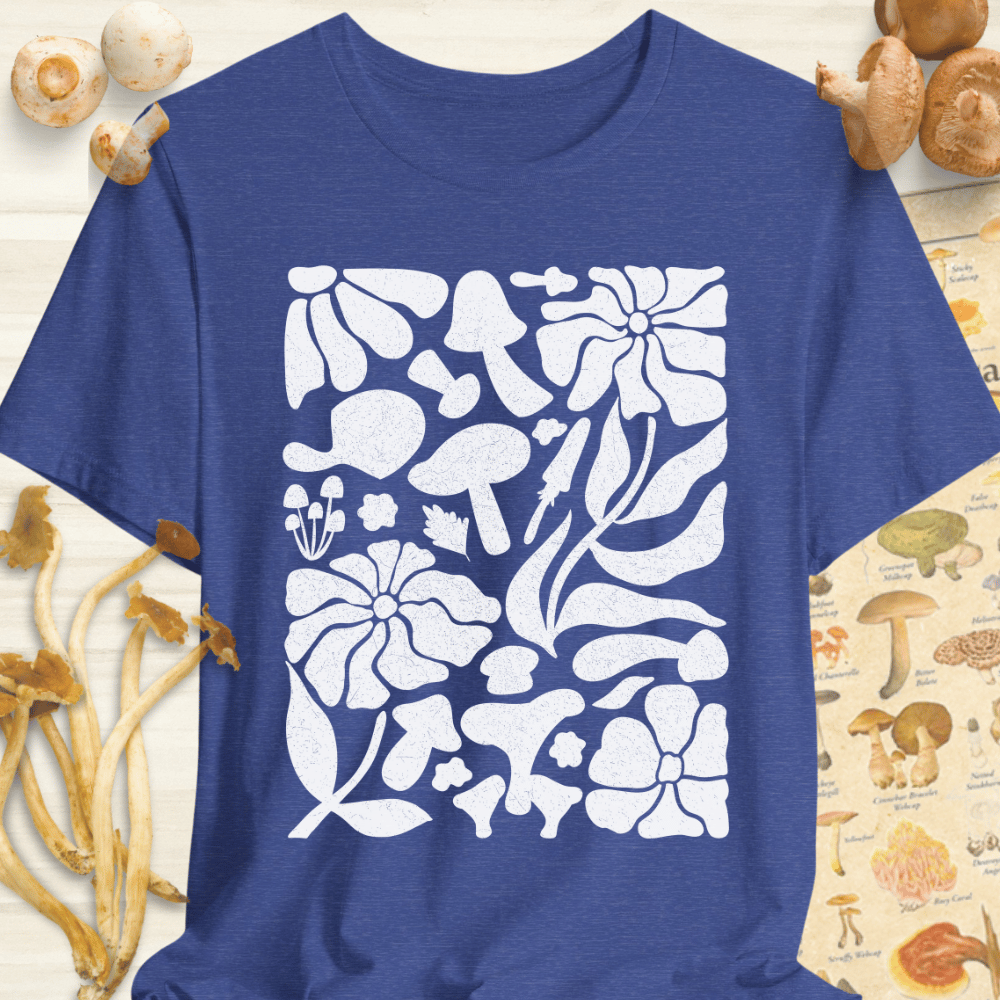 Fungi Flora Print Tee Blue