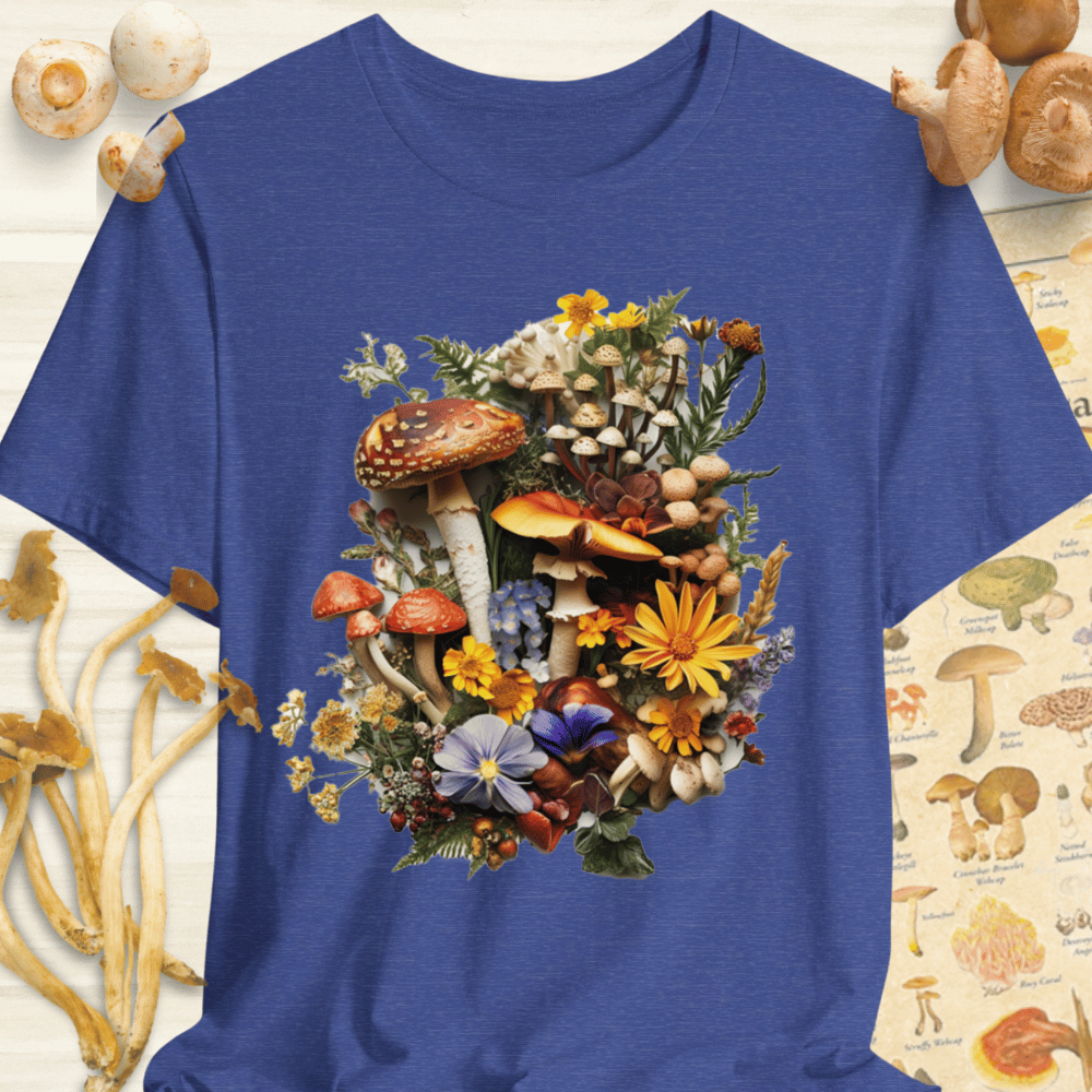 Mushroom Flower Tee Blue