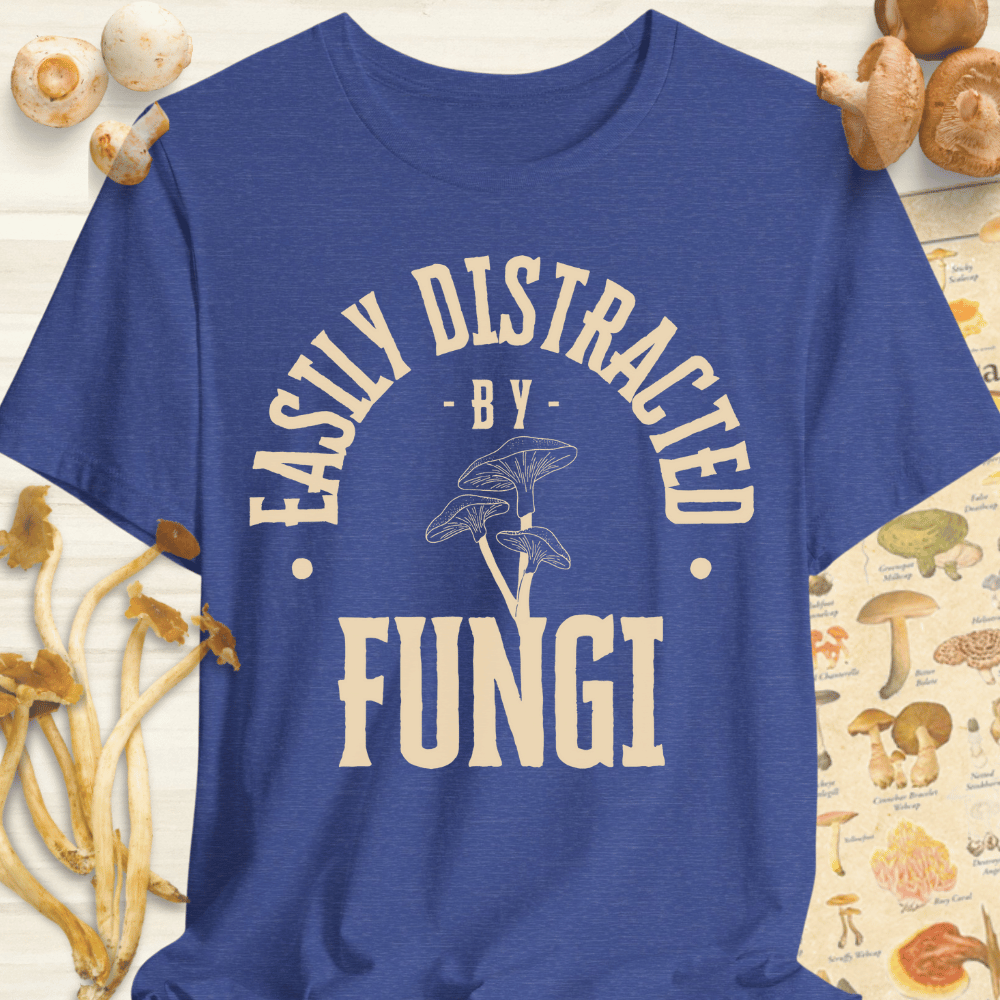 Easily Distracted by Fungi Tee Blue