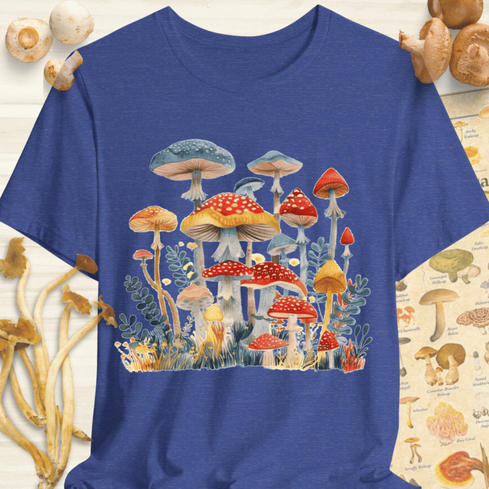 Floral Mushroom Collage Tee Blue