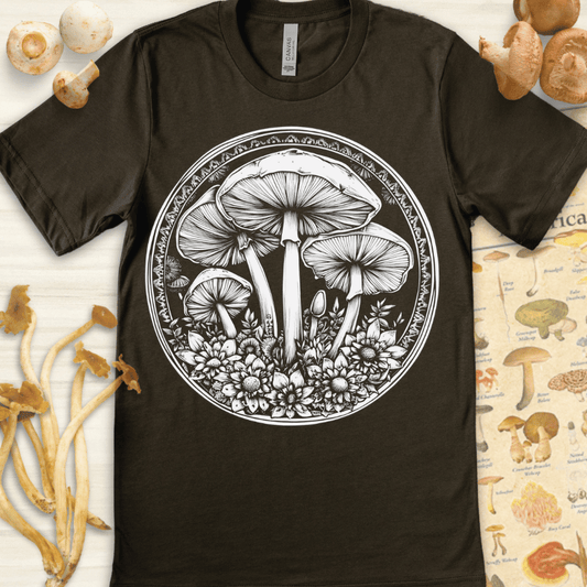 Mushroom n Flower Tee Dark Green